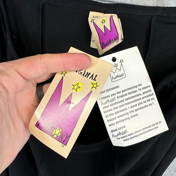 Antthony Original Skirt Womens Small Black Elastic Waist Pull On Midi Pockets - Picture 7 of 13